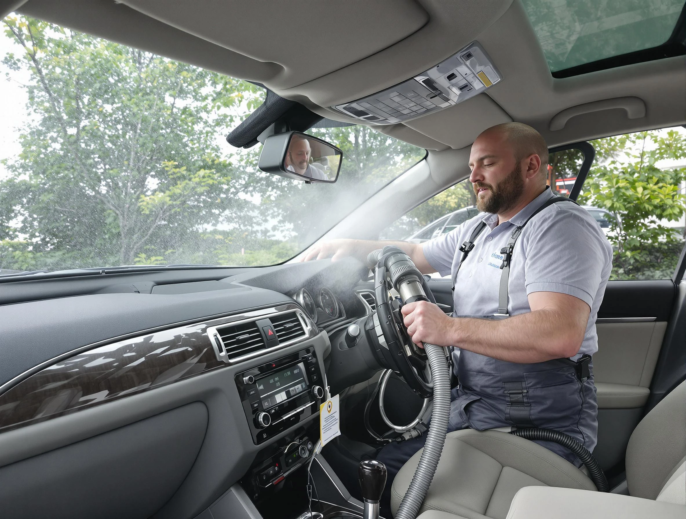 Norwood Air Duct Cleaning specialist performing professional car duct cleaning in Norwood