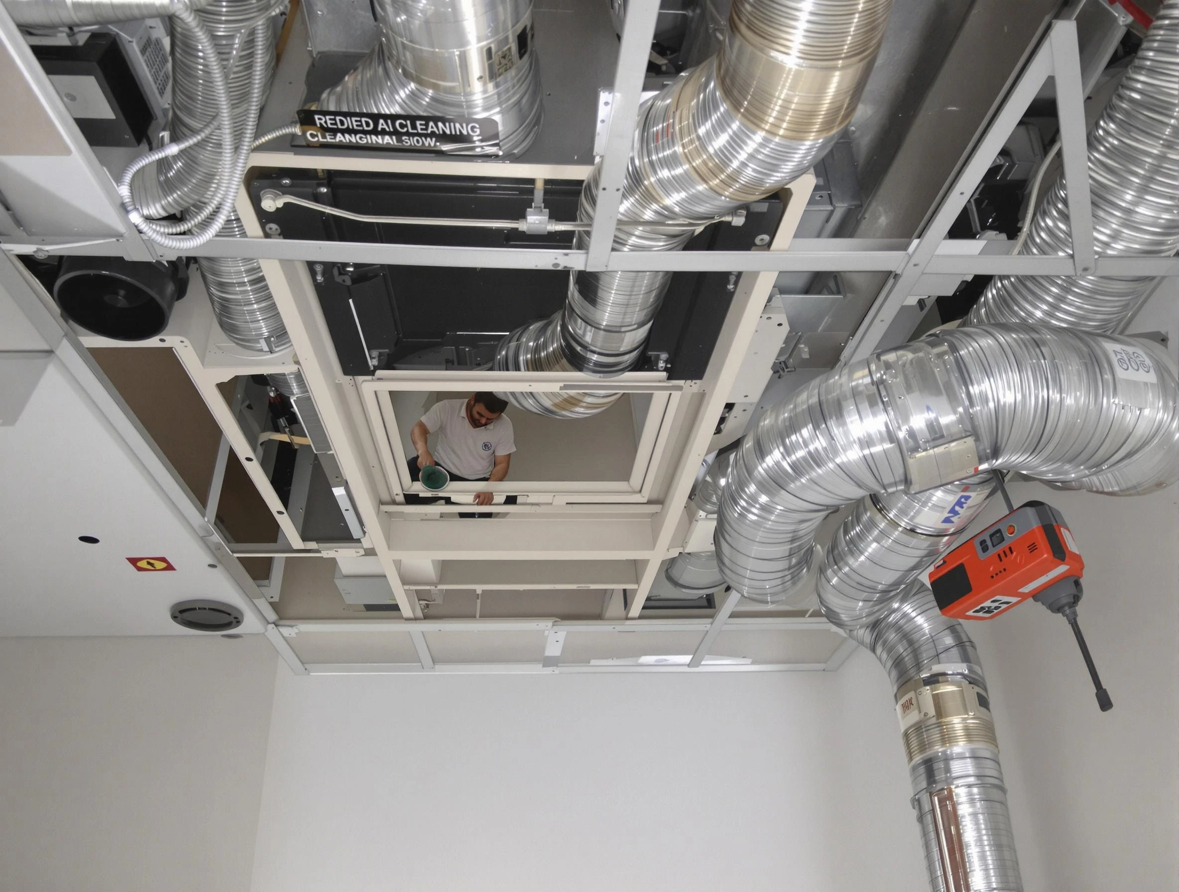 Norwood Air Duct Cleaning technician performing detailed central duct system cleaning in Norwood
