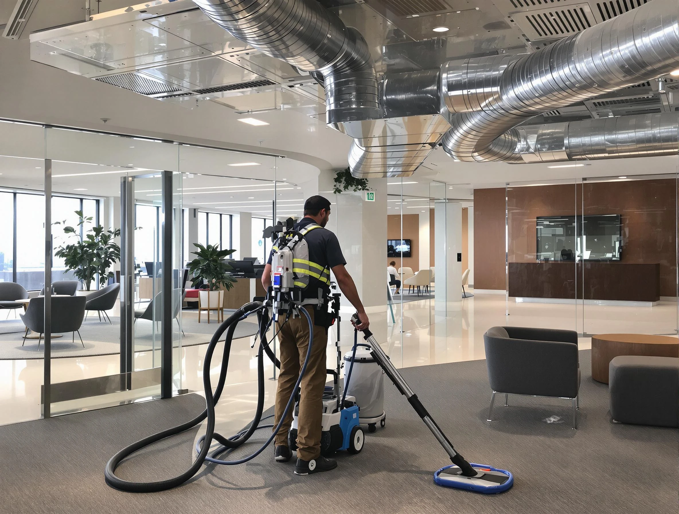 Commercial duct cleaning service by Norwood Air Duct Cleaning in Norwood